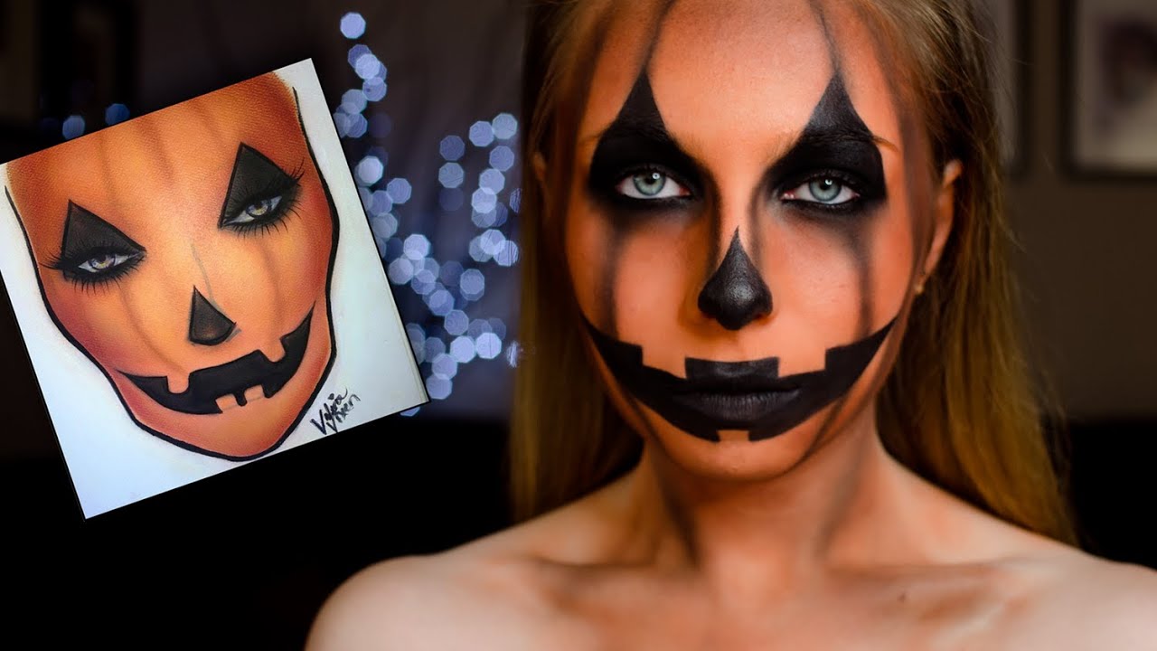 Scary Pumpkin Faces Halloween Makeup