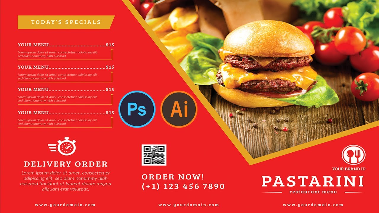 Restaurant Editable Menu Templates Download In AI EPS PSD Files |English| |Photoshop Tutorial|