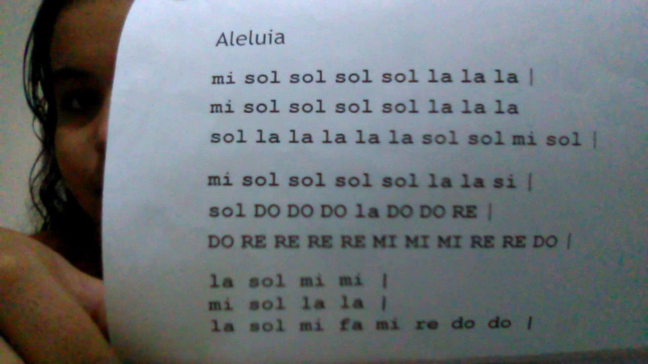 Musica Aleluia na escaleta, com a cifra YouTube