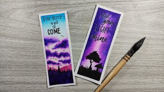 Watercolor Bookmark With Quotes | Easy DIY