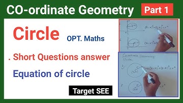 01: Circle coordinate geometry class 10 || coordinate geometry class 10 equation of circle opt maths