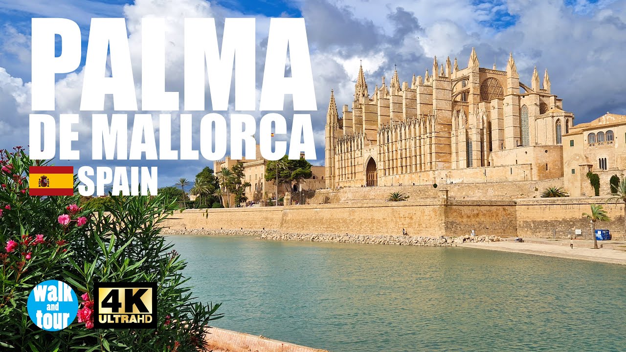 Palma de Mallorca, Spain, November 2022 - Scenic afternoon walk in 4K UHD (60 fps)