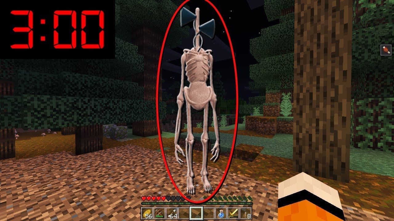 I FOUND SIREN HEAD AT 3AM IN MINECRAFT!!! *HORRIFYING* YouTube