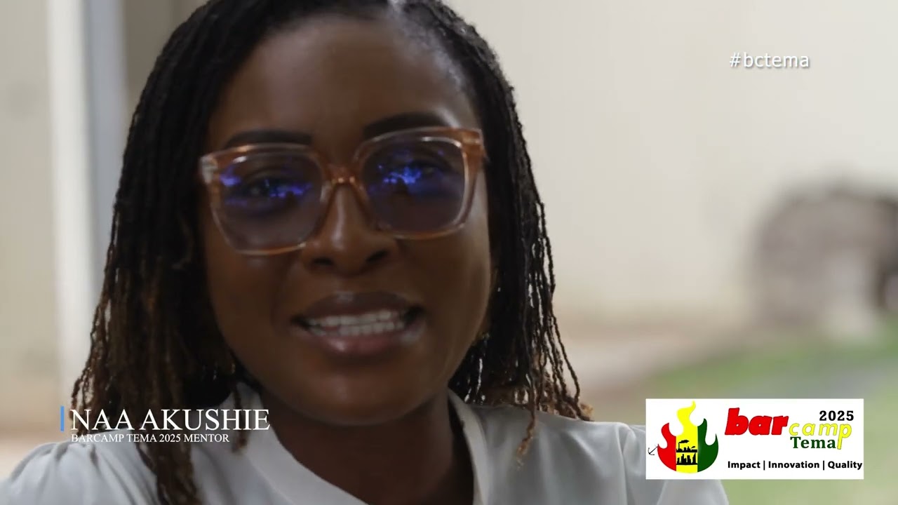 "I wished to have had a mentor when growing up" - Amanda Akushie @ Barcamp Tema 2025