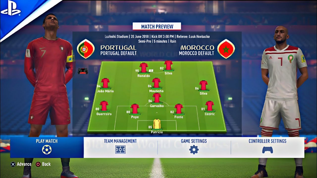 FIFA 18 WORLD CUP - Group Stage - Portugal Vs Morocco - Gameplay - [4K60FPS]