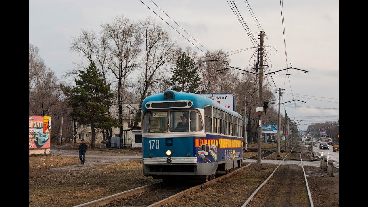 Трамваи РВ3-6М2 в Хабаровске - YouTube
