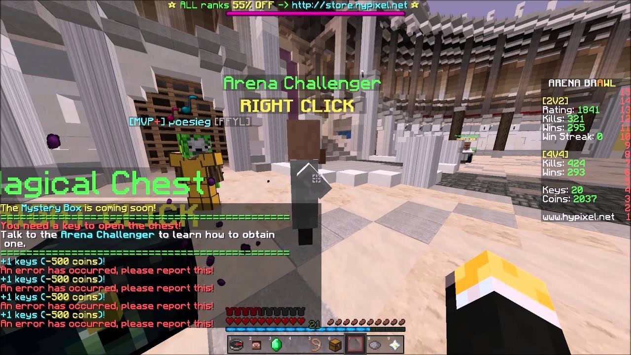 Opening 50 Keys in -Arena Brawl Hypixel Star Shield and epic hats ...
