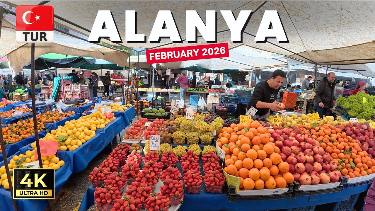 Alanya Mahmutlar Saturday Market | Antalya Turkey | February 2026 [4K HD]
