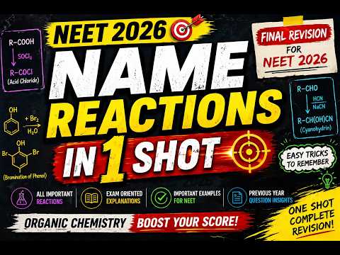 🔥 Name Reactions in 1 Shot 💥 | Final Revision for NEET 2026 | All Important Reactions 🚀