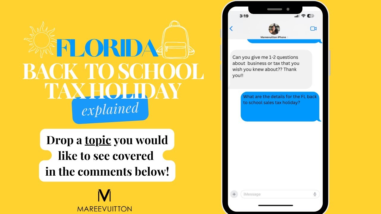 Back to School 2024 Sales Tax Holiday for Florida! - YouTube
