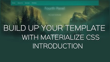 Design your Template with Materialize css- Introduction