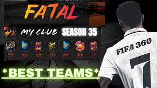 BEST *FATAL MY CLUB* TEAMS🔥| SEASON 35 | MADFUT 24