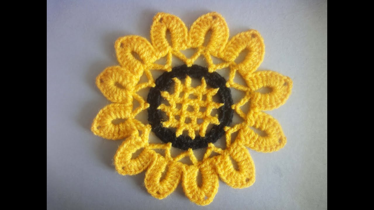Мотив ПОДСОЛНУХ SUN FLOWER Crochet Motif
