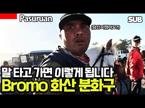 [<strong>인도네시아</strong> 여행 30편] 말 타고 모래 평원을 건널 때 겪게 되는 일, 그리고 거대한 브로모 <strong>화산</strong> 분화구 / 훈타민