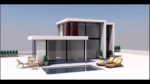 Modern Villa 3D animation I made with C4D