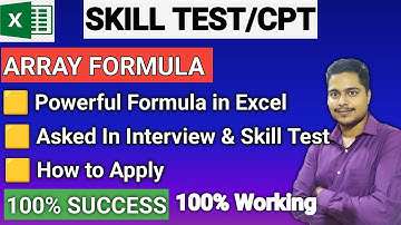 ARRAY FORMULA | MS EXCEL | SKILL TEST | COMPUTER PROFICIENCY TEST