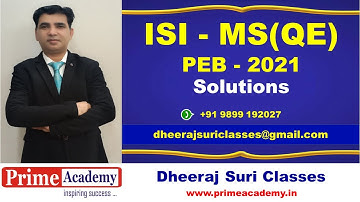 ISI MSQE PEB 2021 Solutions Q1 | MA Economics Entrance | Best Online Economics Classes