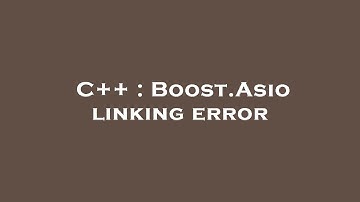 C++ : Boost.Asio linking error