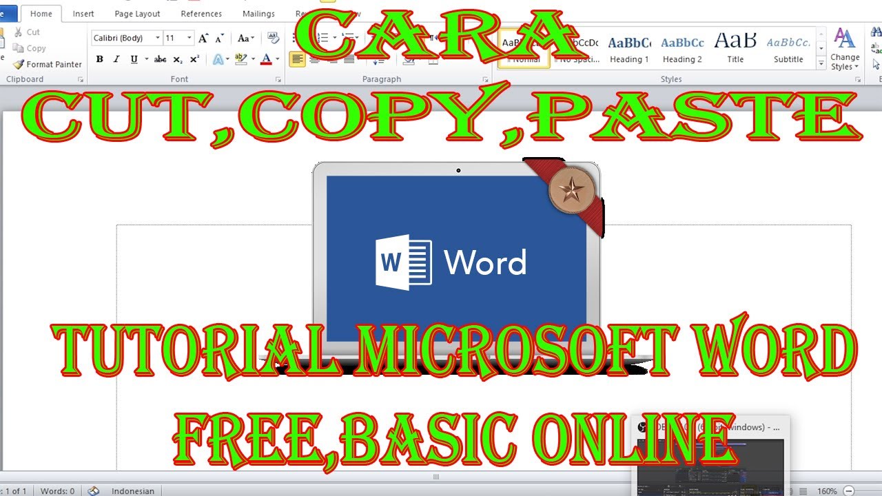 cara cut,cara copy cara paste di microsoft word||tutorial microsoft ...