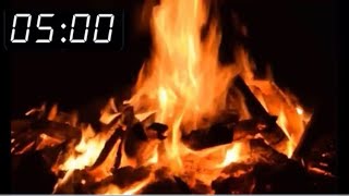 🔥Relaxing fire display with five minute timer. (No music) just the natural crackle of the fire.🔥
