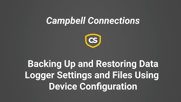 Backing Up and Restoring Data Logger Settings and Files Using Device Configuration