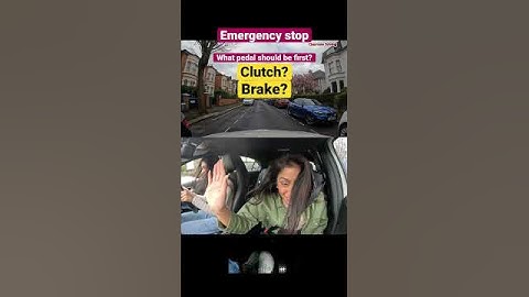 CLUTCH or BRAKE? What pedal should be FIRST? #test #driving #emergency #stop #manual