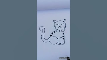 #Shorts How To Draw a cute Cat with numbers 6+1 | easy and simple Cat drawing | Tasmia Arts