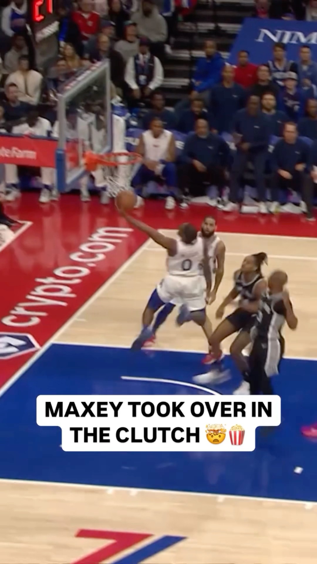 MAXEY 3 CLUTCH BUCKETS IN A ROW TO BEAT THE SPURS ? @Sprite