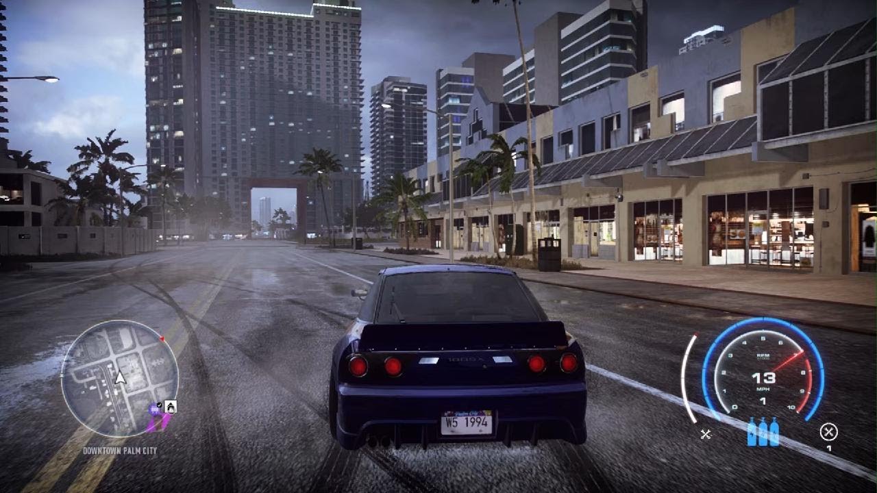Need for Speed Heat smashing billboards in town