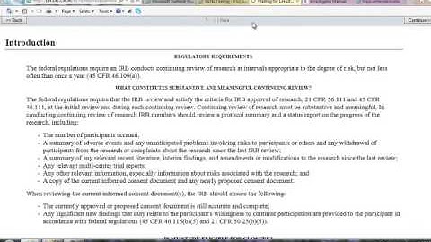 Creating and Submitting an IRB Continuing Review (1:32)