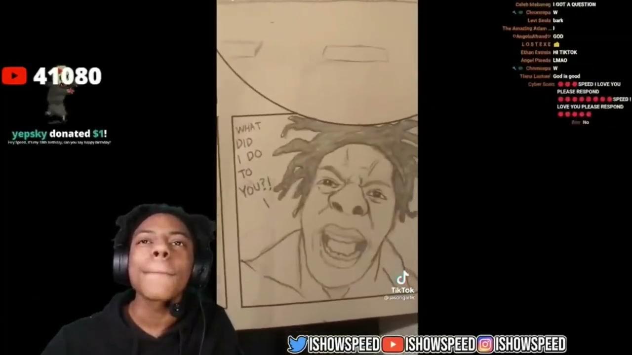 Ishowspeed reacts to Ben sad 😭 drawing ️ art YouTube