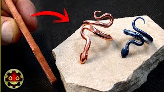 Turn a piece of copper into an original snake ring