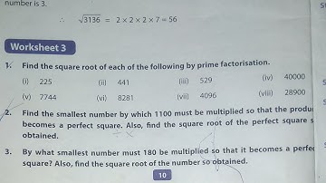 Dav Class 8 Math Chapter1 Worksheet 3 (Q.No. 2 To 8 )|| Square And Square Roots || @madhubanclasses