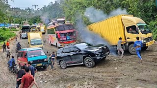 AWAS..!!! Truk Bermuatan Mundur Di Tanjakan