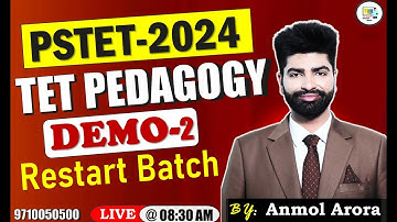 Restart Batch PSTET 2024 CDP|| Preparation for TET Pedagogy|| Demo Class 02 | TET BUZZER Academy