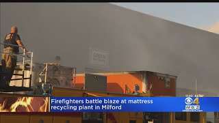 Fire breaks out at Green Mattress Recycling in Milford