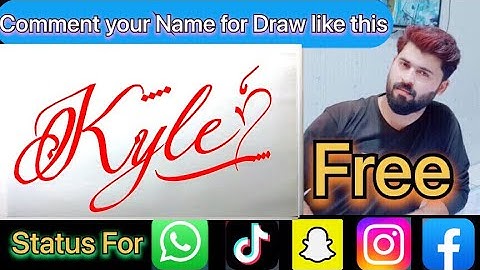 Kyle Name Signature Calligraphy Status | How to Cursive write with cut Marker #kyle @kyle