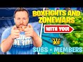 🔴 BOXFIGHTS AND ZONEWARS WITH SUBSCRIBERS + MEMBERS LIVE!