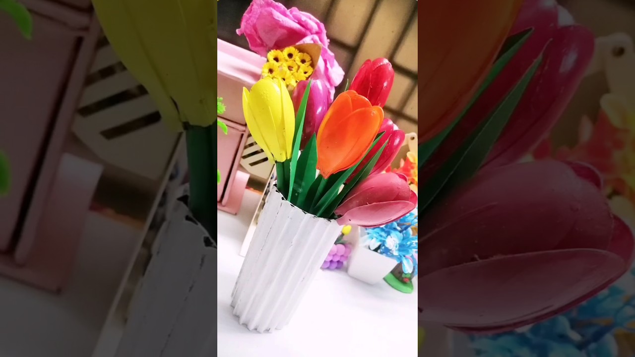 🌸✨ DIY Plastic Spoon Flowers  