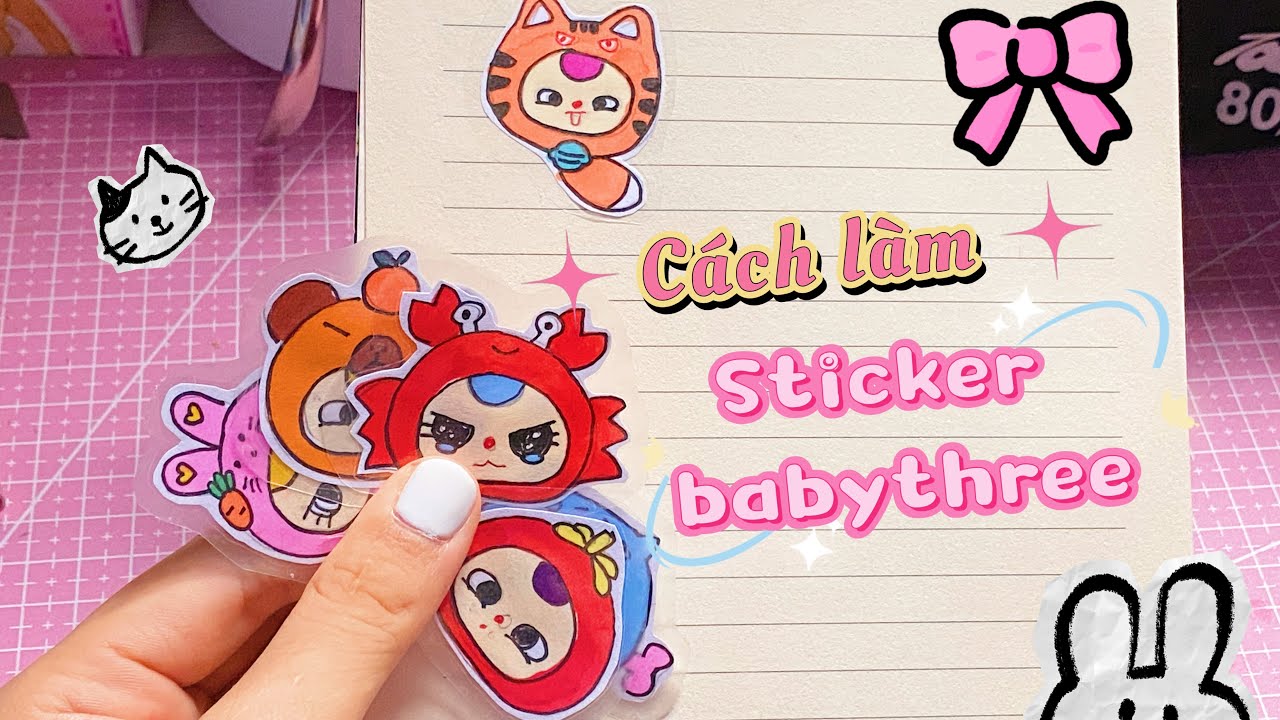 Cách Làm Sticker Baby Three Cực Dễ! | MintChan DIY #babythree #handmade ...