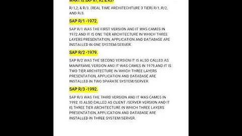 What is SAP R1,R2 & R3 ?