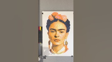 CMYK portrait of Frida Kahlo. Pen plotter Art. Axidraw SE/A1. #axidraw #art #penplotter