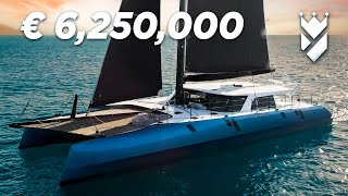 INSIDE A 30 KNOT CATAMARAN FOR SALE. "MY CAT" GUNBOAT 78.