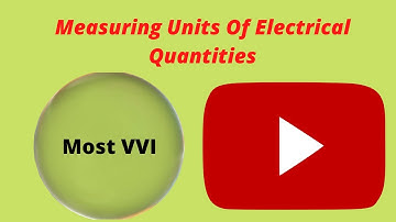 Measuring Units Of Electrical Quantities  #ElectricalGlobe