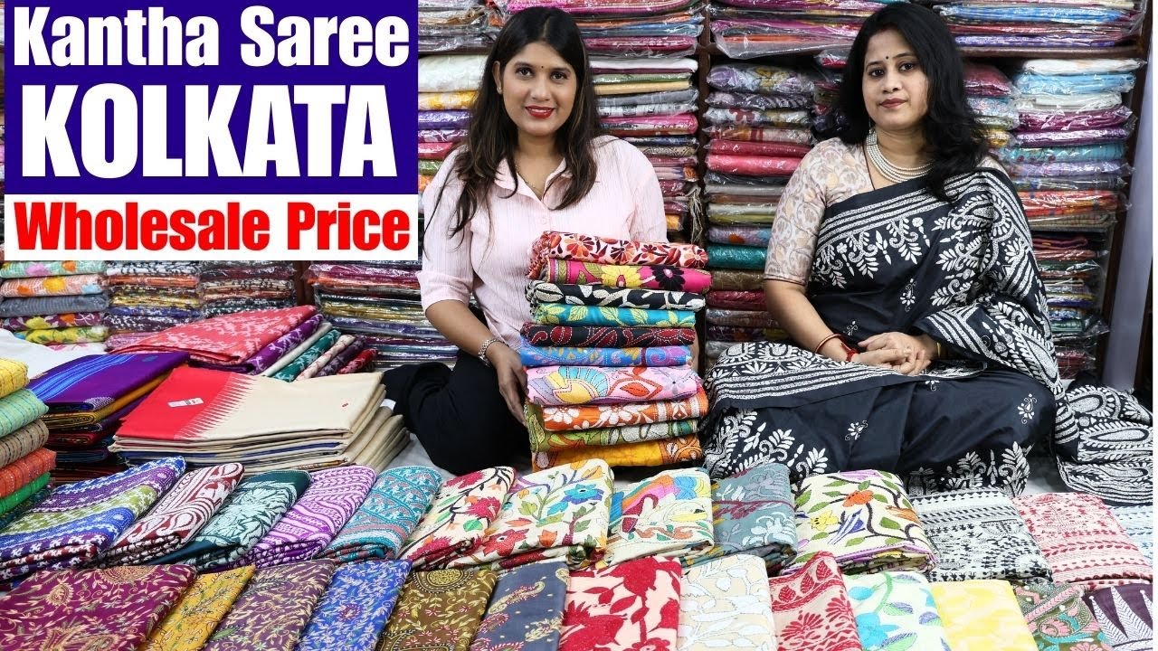 Handcrafted sarees : kantha work sarees at Wholesale Price in Kolkata | Mimi's Collection