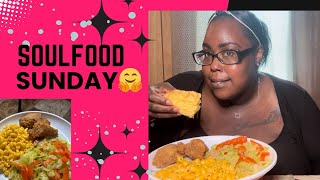 LETS GRUB🤤CRISPY CHICKEN~SMOTHERED CABBAGE~HONEY CORNBREAD ~MACARONI MUKBANG‼️