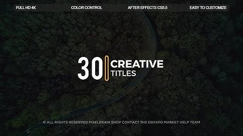 After Effects Template: Creative Titles II