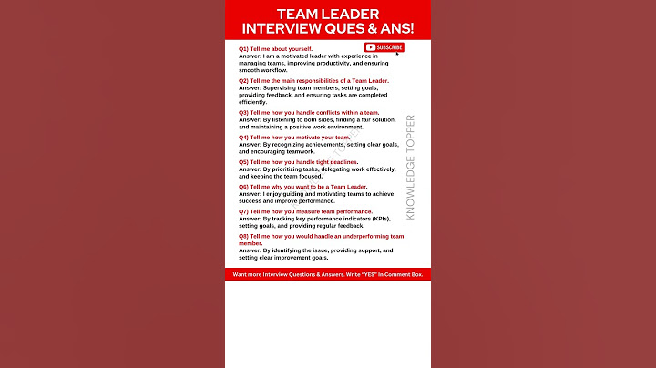 Team Leader Interview Questions and Answers