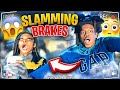 SLAMMING THE BRAKES PRANK ON GIRLFRIEND!!