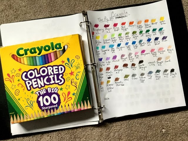 Crayola Colored Pencils -- The Big 100 -- Sorting and Swatches